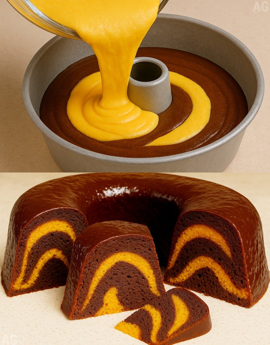 Bolo de Cenoura Mesclado: Você precisa experimentar essa maravilha - Receitas De Ouro