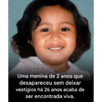 Menina desaparecida há 26 anos é encontrada viva após teste de DNA Imagem da página de origem