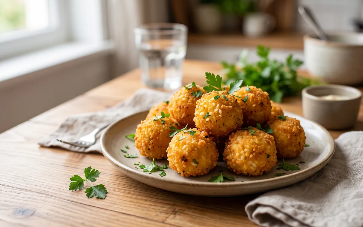 Bolinho de arroz crocante para o lanche