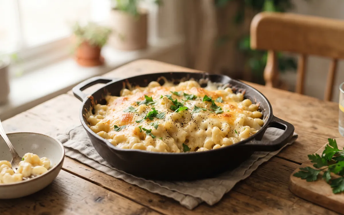 Macarrão cremoso de panela única, pronto em 25 minutos
