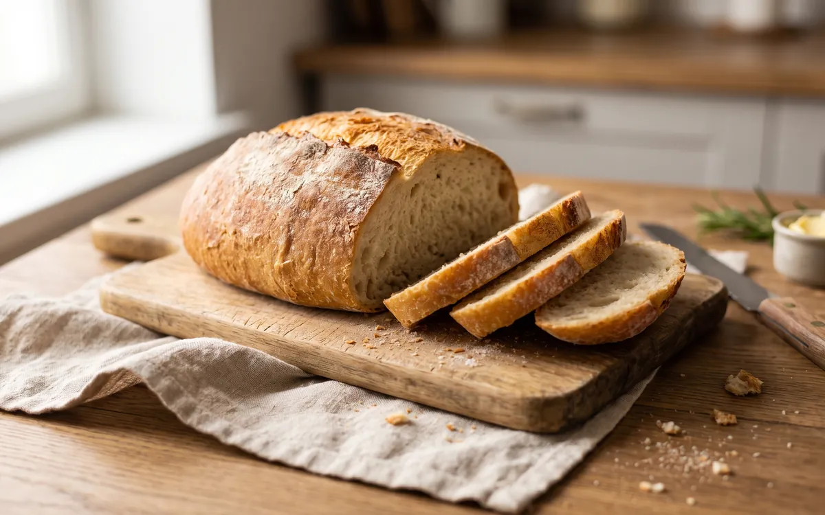 Pão caseiro sem sovar, fácil e com casca dourada